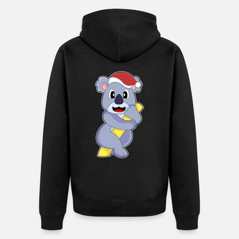 Chapeau de Père Noël Koala - Veste à capuche bio Premium Unisexe - noir