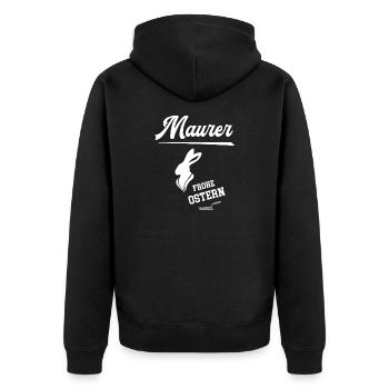 Maurer Frohe Ostern Ostergeschenk Bauunternehmen - Unisex Premium Bio Zip Hoodie - Schwarz - Hinten - Nico (187cm)