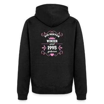 Geburtstag 1995 Winzerin Winzer Kollegen Winzerei - Unisex Premium Bio Zip Hoodie - Schwarz - Hinten - Nico (187cm)
