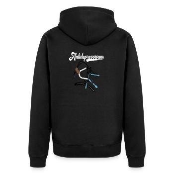 Fahrrad Rennrad Design - Unisex Premium Bio Zip Hoodie - Schwarz - Hinten - Nico (187cm)