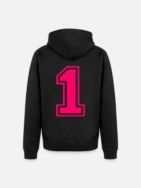 1 - Unisex Premium Bio Zip Hoodie - Schwarz