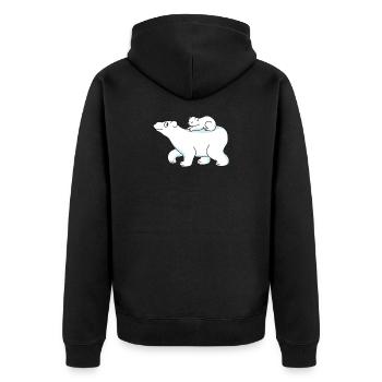 Eisbär - Unisex Premium Bio Zip Hoodie - Schwarz - Hinten - Nico (187cm)