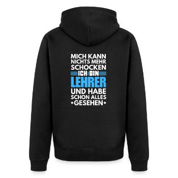 Enseignant non choquable - Veste à capuche bio Premium Unisexe - noir - Dos - Nico (187cm)