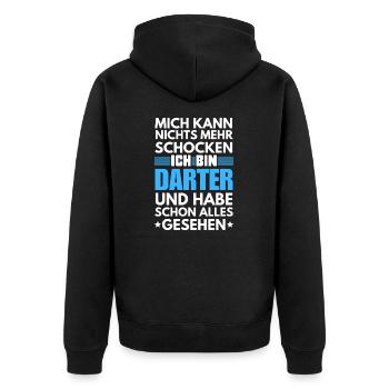 Non-shockable darter - Unisex Premium Organic Zip Hoodie - black - Back - Nico (187cm)