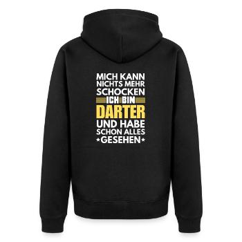Non-shockable darter - Unisex Premium Organic Zip Hoodie - black - Back - Nico (187cm)