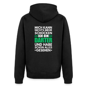 Non-shockable darter - Unisex Premium Organic Zip Hoodie - black - Back - Nico (187cm)