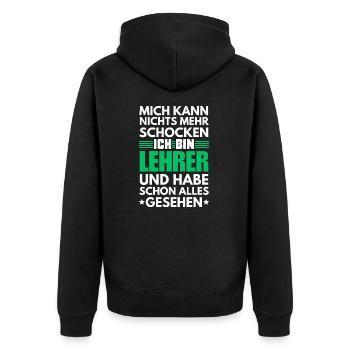 Enseignant non choquable - Veste à capuche bio Premium Unisexe - noir - Dos - Nico (187cm)