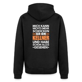 Serveur non choquable - Veste à capuche bio Premium Unisexe - noir - Dos - Nico (187cm)