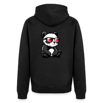 Bande dessinée cool panda - Veste à capuche bio Premium Unisexe - noir - Dos - Nico (187cm)