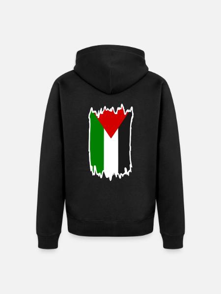 Free palestine - Unisex Premium Organic Zip Hoodie - black
