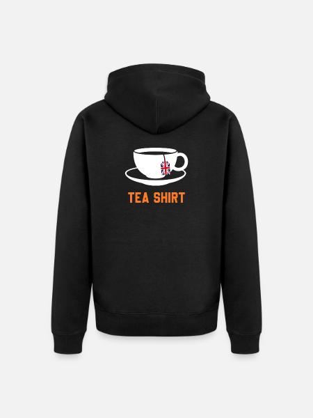 Tea Shirt – Calm Teacup Pun - Unisex Premium Organic Zip Hoodie - black