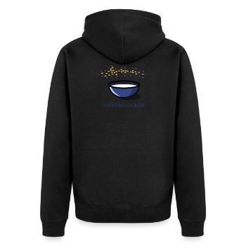 3 Hoverflocken - Unisex Premium Bio Zip Hoodie - Schwarz - Hinten - Nico (187cm)