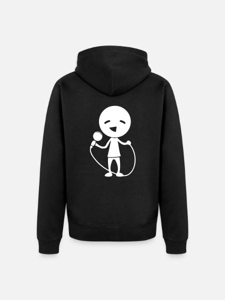 Singer with microphone - Unisex Premium Organic Zip Hoodie - black