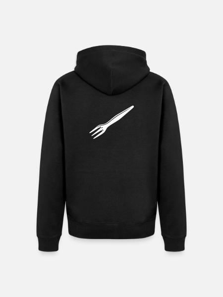 Design classic chip fork - Unisex Premium Organic Zip Hoodie - black