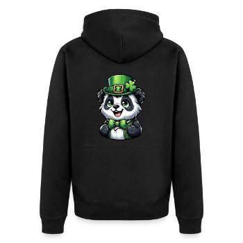 Célébration du panda de la Saint-Patrick - Veste à capuche bio Premium Unisexe - noir - Dos - Nico (187cm)