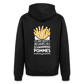 Frites, frites, restauration rapide - Veste à capuche bio Premium Unisexe - noir - Dos - Nico (187cm)