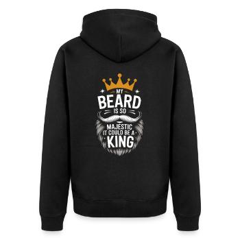 Bart Schnurrbart Bärtige Männer - Unisex Premium Bio Zip Hoodie - Schwarz - Hinten - Nico (187cm)