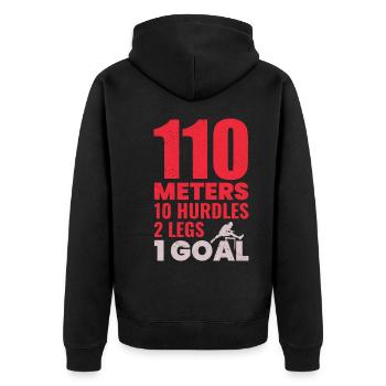 Hurdles Hurdling Hurdler Running Runner Athletes - Unisex Premium Organic Zip Hoodie - black - Back - Nico (187cm)