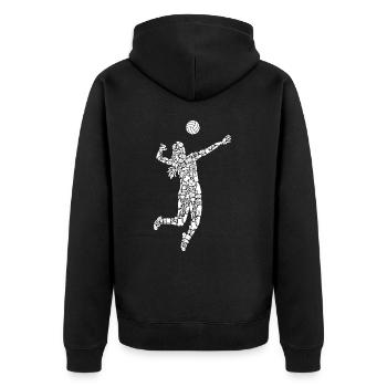 Symboles de volleyball Filles Joueuse de volleyball féminin - Veste à capuche bio Premium Unisexe - noir - Dos - Nico (187cm)