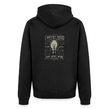 Erfinder der Glühbirne | Edison - Unisex Premium Bio Zip Hoodie - Schwarz - Hinten - Nico (187cm)