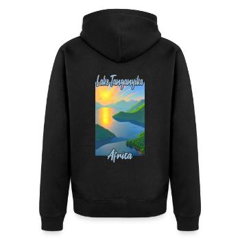 Lac tanganyika - Veste à capuche bio Premium Unisexe - noir - Dos - Nico (187cm)