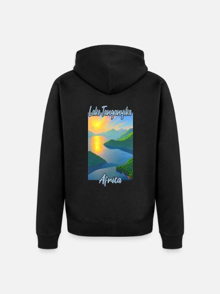 Lac tanganyika - Veste à capuche bio Premium Unisexe - noir