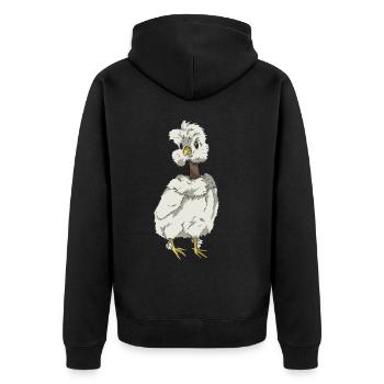 Poulet Chick Soie Poulet Race de poulet à cou nu - Veste à capuche bio Premium Unisexe - noir - Dos - Nico (187cm)