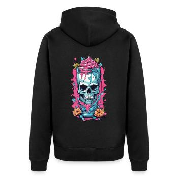 Goth Sundae crâne Weirdcore Pastel gothique - Veste à capuche bio Premium Unisexe - noir - Dos - Nico (187cm)