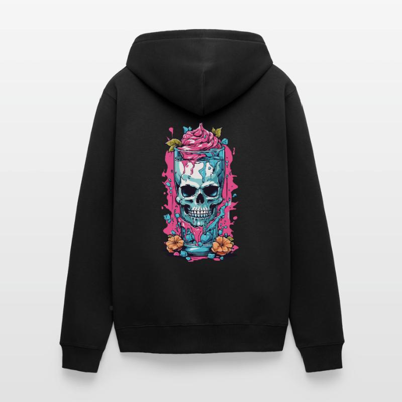 Goth Eisbecher Skull Weirdcore Pastel Gothic Unisex Premium Bio Zip Hoodie