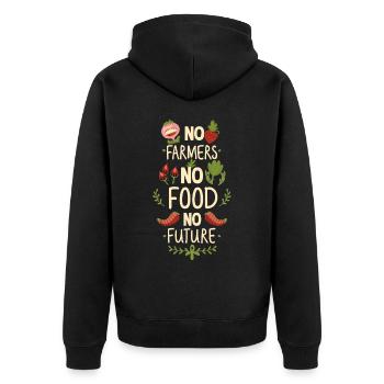 No Farmers No Food No Future Farmer Farmer - Unisex Premium Organic Zip Hoodie - black - Back - Nico (187cm)