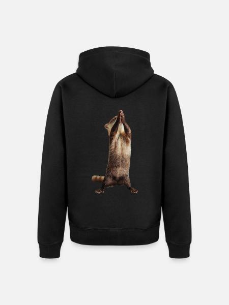 Frettchen - Unisex Premium Bio Zip Hoodie - Schwarz