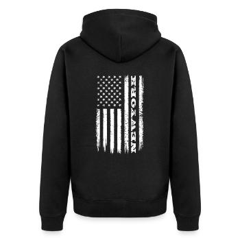 Flag USA New York State Gift - Unisex Premium Organic Zip Hoodie - black - Back - Nico (187cm)