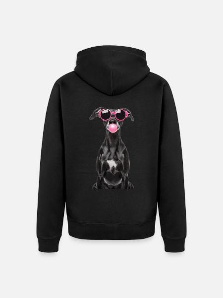 Italienisches Windspiel - Unisex Premium Bio Zip Hoodie - Schwarz