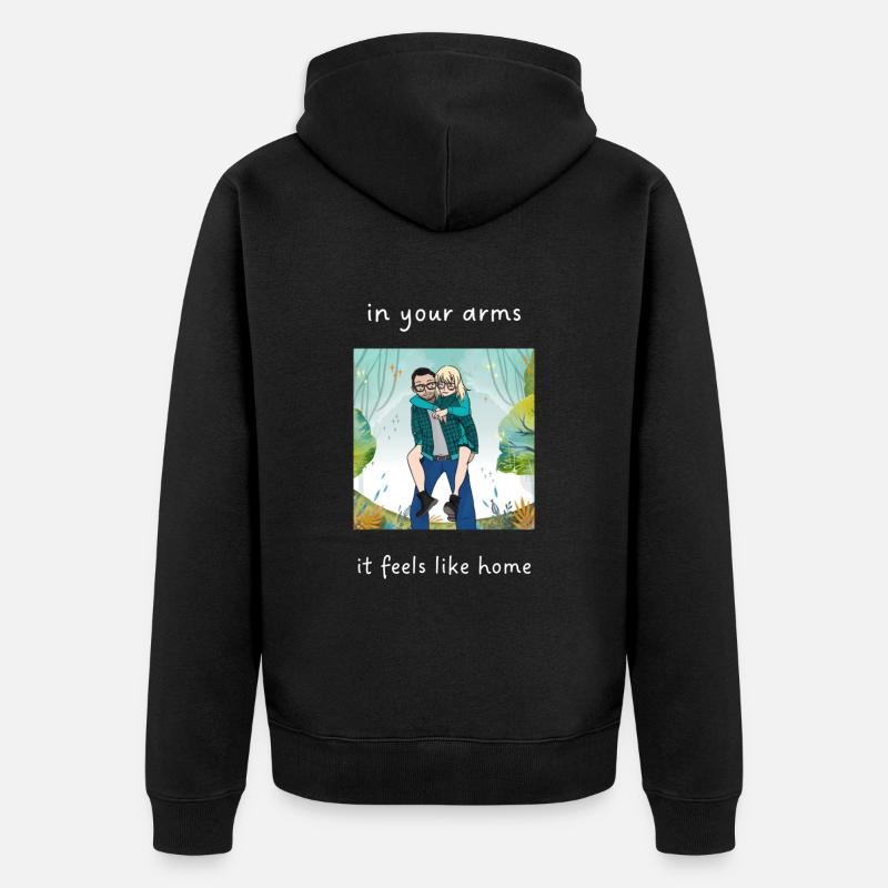 Home white - Unisex Premium Bio Zip Hoodie - Schwarz