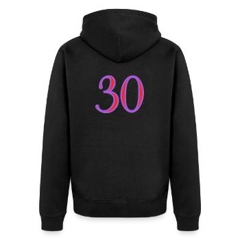 30. 30 ANS. 30e ANNIVERSAIRE. ANNIVERSAIRE 30 ANS. - Veste à capuche bio Premium Unisexe - noir - Dos - Nico (187cm)