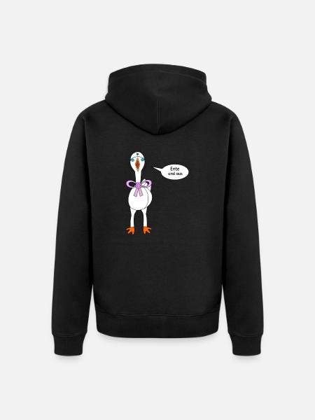 Ente und aus - Unisex Premium Bio Zip Hoodie - Schwarz