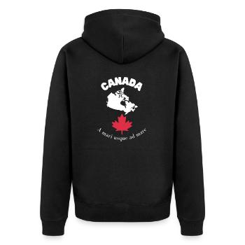 CANADA avec carte et devise - Veste à capuche bio Premium Unisexe - noir - Dos - Nico (187cm)