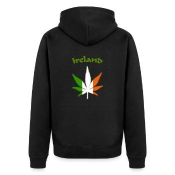 Ireland - Unisex Premium Bio Zip Hoodie - Schwarz - Hinten - Nico (187cm)