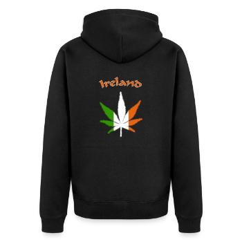 Ireland - Unisex Premium Bio Zip Hoodie - Schwarz - Hinten - Nico (187cm)