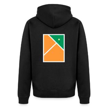 Illustration de court de tennis en terre battue - Veste à capuche bio Premium Unisexe - noir - Dos - Nico (187cm)