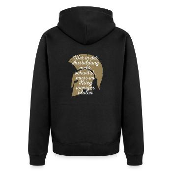 Spartaner - Unisex Premium Bio Zip Hoodie - Schwarz - Hinten - Nico (187cm)