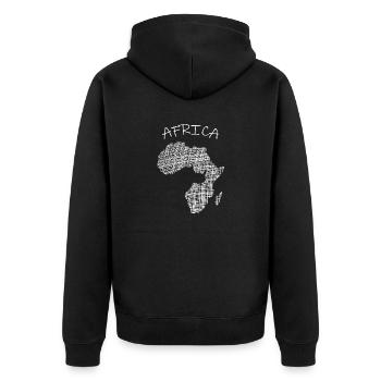 Afrika Africa - Unisex Premium Bio Zip Hoodie - Schwarz - Hinten - Nico (187cm)