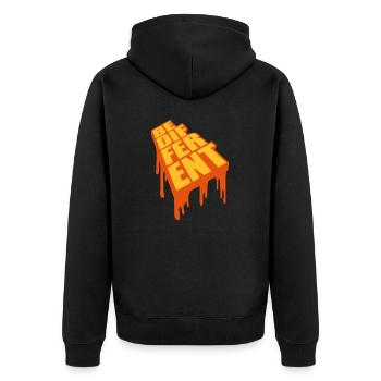 Soyez différent Logo Design - Veste à capuche bio Premium Unisexe - noir - Dos - Nico (187cm)