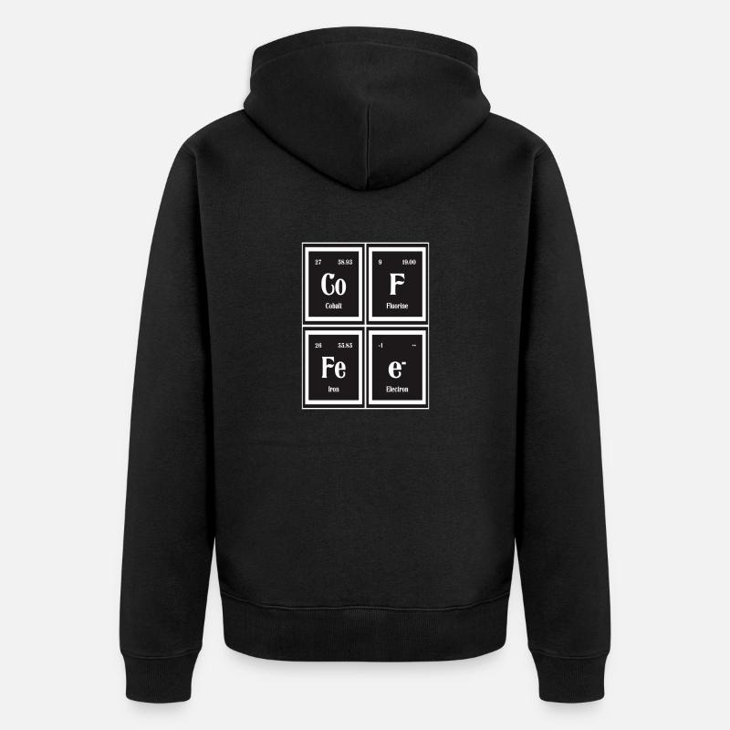 Kaffee | Periodensystem der Elemente - Unisex Premium Bio Zip Hoodie - Schwarz