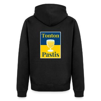 Tonton Pastis - Pour les amoureux du pastaga - Veste à capuche bio Premium Unisexe - noir - Dos - Nico (187cm)