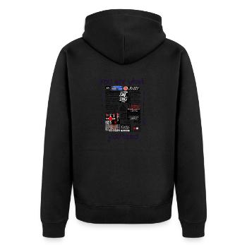 Du Bist - Nachrichten - Unisex Premium Bio Zip Hoodie - Schwarz - Hinten - Nico (187cm)