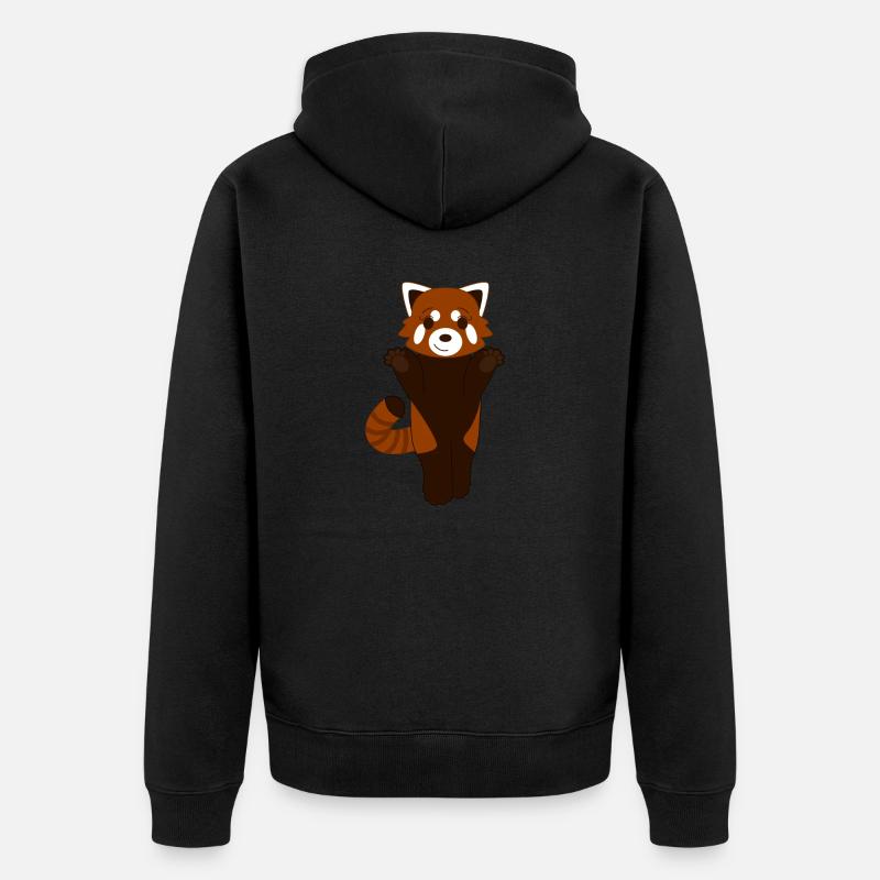 Panda roux debout - Veste à capuche bio Premium Unisexe - noir