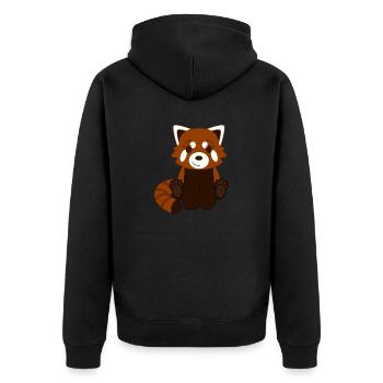 Panda roux - Veste à capuche bio Premium Unisexe - noir - Dos - Nico (187cm)