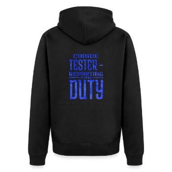 browser beards baking competition - Unisex Premium Bio Zip Hoodie - Schwarz - Hinten - Nico (187cm)