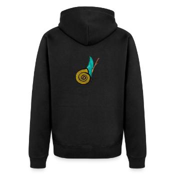 golden snail - Unisex Premium Bio Zip Hoodie - Schwarz - Hinten - Nico (187cm)